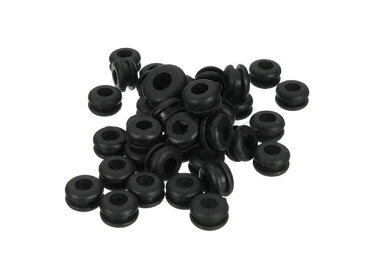 ラバーカバー 配線穴 カバー グロメット ブラック 黒 50個セット 8mm 新品【検索ワード:コード ケーブル ゴム ガード キット 水槽 アクアリウム 穴あけ 水漏れ 防止 エアレーション 分岐 船 ボート 水上バイク 配線 保護】