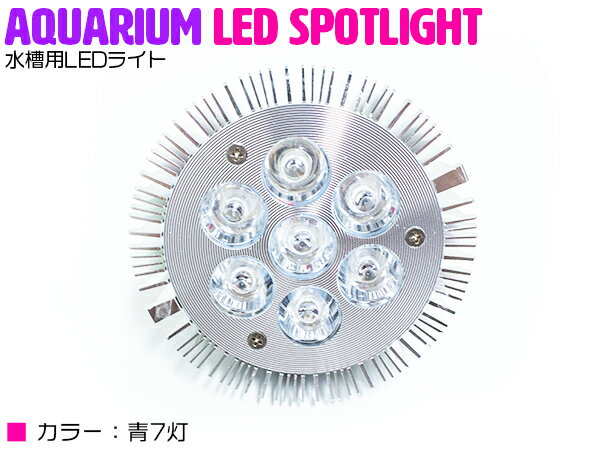 交換球 LED スポットライト 青7灯 照射角60度 水槽用照明 LED照明 LEDライト 【アクアリウム 熱帯魚 淡水魚 海水魚 水草 サンゴ イソギンチャク ミドリイシ シャコガイ 観賞魚 水槽 レイアウト】