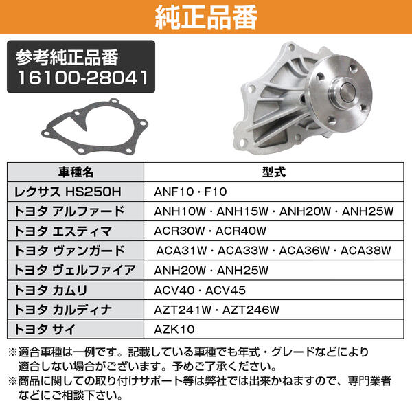 トヨタ WISH ウィッシュ ANE10G ANE11W ウォーターポンプ 16100-28041