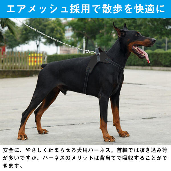 犬用 ドッグハーネス XLサイズ メッシュ素材 お散歩用 ブラック/黒 【犬用品 ペット用品 ペットグッズ ドッグ用品 お散歩アイテム お散歩グッズ 首輪 ドッグウェア ベスト 胸当て お出かけ 犬用ハーネス 超小型犬 小型犬用】