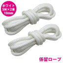 16打 10mm 5m 2本セット 計10m 係留ロープ フェンダーロープ ダブルブレイド 白/ホワイト マリン ロープ 船 係船 10ミリ