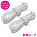 16打 12mm 5m 2本セット 計10m 係留ロープ フェンダーロープ ダブルブレイド 白/ホワイト マリン ロープ 船 係船 12ミリ