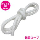 1m 〜 切り売り 24打 8mm 係留ロープ フェンダーロープ ダブルブレイド 白/ホワイト マリンロープ 船 係船 ロープ 8ミリ