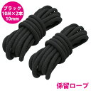 24打 10mm 10m 2本セット 計20m 係留ロープ フェンダーロープ ダブルブレイド 黒/ブラック マリン ロープ 船 係船 10ミリ