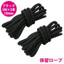 24打 10mm 5m 2本セット 計10m 係留ロープ フェンダーロープ ダブルブレイド 黒/ブラック マリン ロープ 船 係船 10ミリ