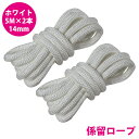 24打 14mm 5m 2本セット 計10m 係留ロープ フェンダーロープ ダブルブレイド 白/ホワイト マリン ロープ 船 係船 14ミリ