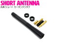【全長12cm/120mm】 ショートアンテナ 変換アダプタ4種付 国産 外車 汎用 カーボン調 ルーフ アンテナ アルミ製 ブラック/黒