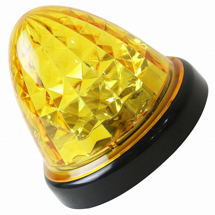 『1個 24V』『黄色/イエロー』16発 LED サイドマーカー 山型 クリアレンズ マーカー ランプ トラック ..