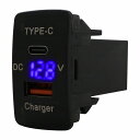 ホンダA インサイト ZE2/3 H21.2〜現在 LED:ブルー 電圧計 USB Type-C タイプC ポート QC3.0 充電 12V 増設 スイッチホー...