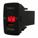 フリードハイブリッド H23.10〜現在 LED:レッド 電圧計 USB Type-C タイプC ポート QC3.0 充電 12V 増設 スイッチホールカバー