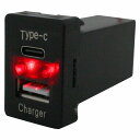 トヨタA カローラフィールダー NZE/ZRE140系 LED/レッド USB Type-C タイプC ポート 充電 QC3.0 12Vパネル スイッチホールカバー(2)