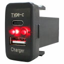 ミラ L250/260S H14.12〜H18.11 LED/レッド USB Type-C タイプC ポート 充電 QC3.0 12V パネル スイッチホールカバー(2)