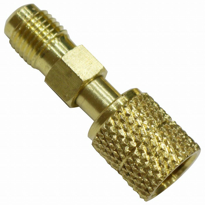 ザ・アペックス 楽天市場店で買える「1個 オス 1/4 メス 5/16 R410a R32 エアコン ガス 変換 アダプター ガスチャージ コントロール バルブ ゲージマニホールド」の画像です。価格は578円になります。