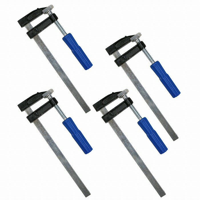 DIYや土木作業に大活躍♪ F型 クランプ 4本セット 50mmx200mm 【Fクランプ 強力固定 木材 工作 木工 溶接作業用 作業用 切削作業 締付 接着作業 仮組み】のサムネイル