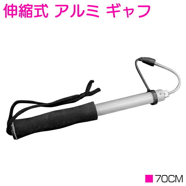 魚 釣り ギャフ フィッシュ グリップ アルミ スライド式 収縮 30cm-70cm 700mm 魚 引上げ グリッパー キャッチャー キャッチ