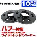 ハブ一体型 厚み 10mm 4穴 4H PCD 98 ハブ径 58.1mm M12 P1.25 AlfaRomeo アルファロメオ 145 155 MiTo 156 166 147 GT 4C ワイドトレッド スペーサー ブラック