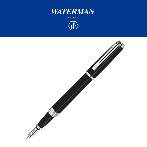 ウォーターマン 万年筆 【10%OFFクーポン 6/5 0:00～6/11 1:59】【WATERMAN】ウォーターマン EXCEPTION エクセプション スリム 万年筆 ペン先F/M ブラックラッカーST S2223142/S2223143 WM-EXPS-FP-BKST 【メール便可能】【メール便の場合商品ボックス付属なし】【天冠に仕様変更あり】