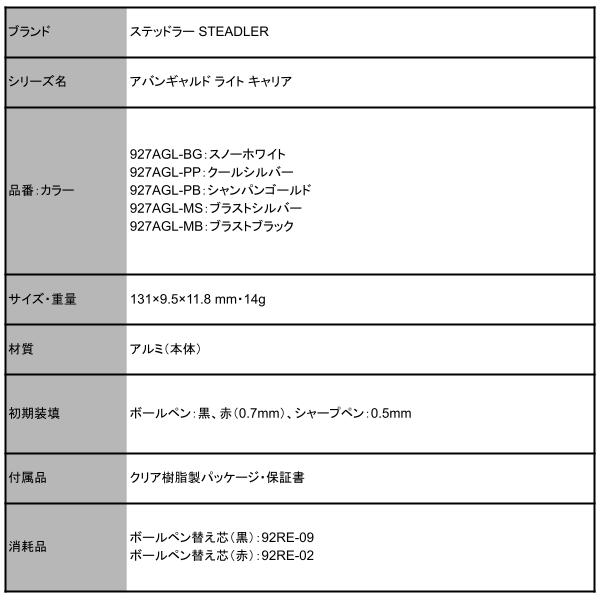 【最大2000円OFFクーポン 5/9 20:00～5/16 1:59】ステッドラー アバンギャルド ライト キャリア 多機能ペン ボールペン 赤 黒 0.7mm シャープペン 0.5mm 927AGL STAEDTLER 国内正規品 2