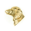 【※要 発送期間 約1〜3ヶ月】 ダックスフンド（ロング） イギリス製 22ctゴールドメッキ アート ドッグ ピンバッジ コレクション 英国製 犬 グッズ