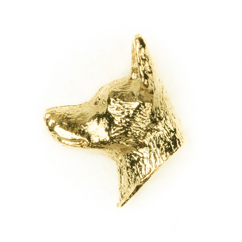 【※要 発送期間 約1〜3ヶ月】 トイテリア イギリス製 22ctゴールドメッキ アート ドッグ ピンバッジ コ..