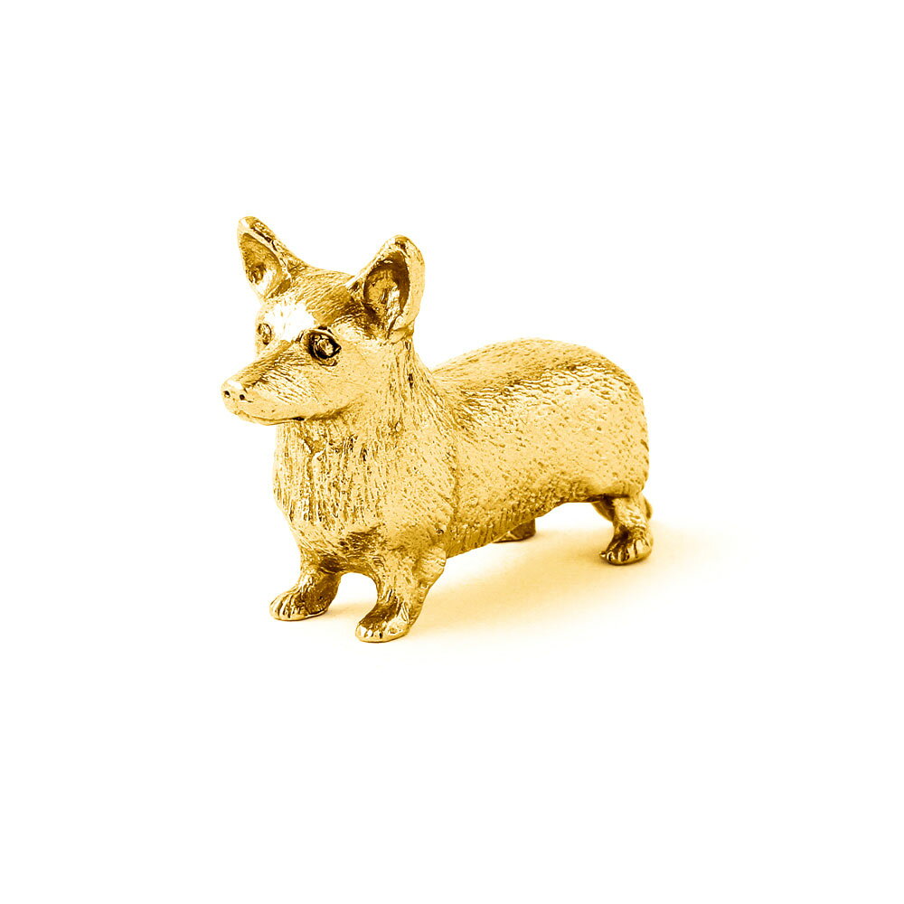 【※要 発送期間 約1〜3ヶ月】 ウェルシュコーギーカーディガン 22ct ゴールドプレ...