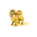 【※要 発送期間 約1〜3ヶ月】 狆（チン） 22ct ゴールドプレート イギリス製 アート ドッグ フィギュア コレクション 英国製 犬 グッズ