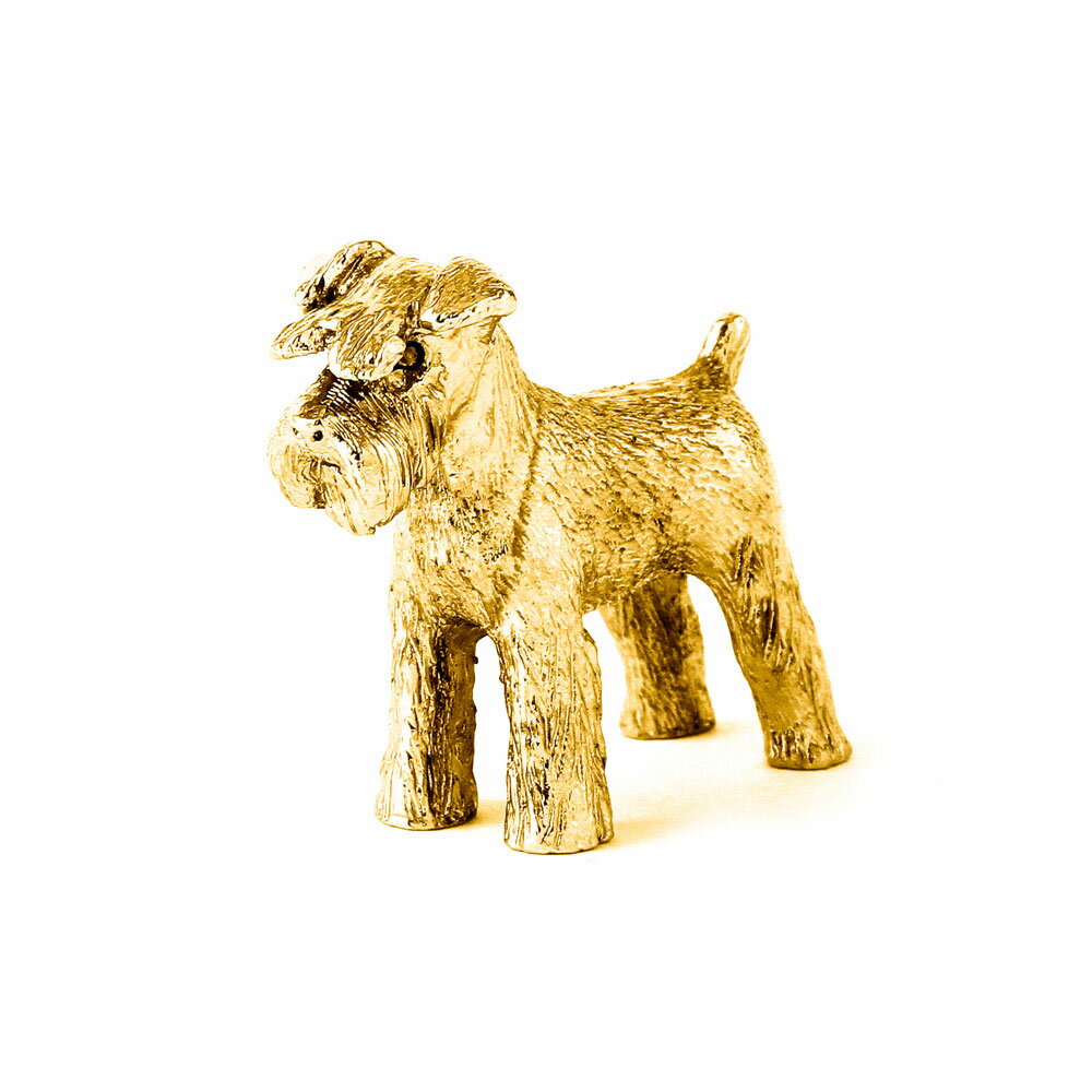 【※要 発送期間 約1〜3ヶ月】 ミニチュアシュナウザー 22ct ゴールドプレート イギリス製 アート ドッ..
