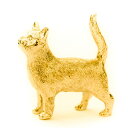 【※要 発送期間 約1〜3ヶ月】 ネコ(猫)(立ち姿) 22ct ゴールドプレート イギリス製 アニマル アート フィギュア コレクション 英国製 犬 グッズ