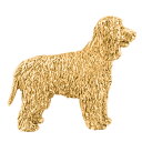 【※要 発送期間 約1〜3ヶ月】 アイリッシュウォータースパニエル イギリス製 22ct ゴールドプレート アート ドッグ ブローチ コレクション 英国製 犬 グッズ