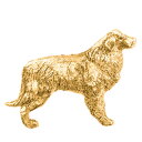 【※要 発送期間 約1〜3ヶ月】 エストレラマウンテンドッグ イギリス製 22ct ゴールドプレート アート ドッグ ブローチ コレクション 英国製 犬 グッズ