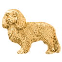 【※要 発送期間 約1〜3ヶ月】 キャバリア イギリス製 22ct ゴールドプレート アート ドッグ ブローチ コレクション 英国製 犬 グッズ