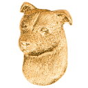 【※要 発送期間 約1〜3ヶ月】 スタッフォードシャーブルテリア（ヘッド） イギリス製 22ct ゴールドプレート アート ドッグ ブローチ コレクション 英国製 犬 グッズ