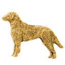 【※要 発送期間 約1~3ヶ月】 チェサピークベイレトリバー イギリス製 22ct ゴールドプレート アート ドッグ ブローチ コレクション 英国製 犬 グッズ