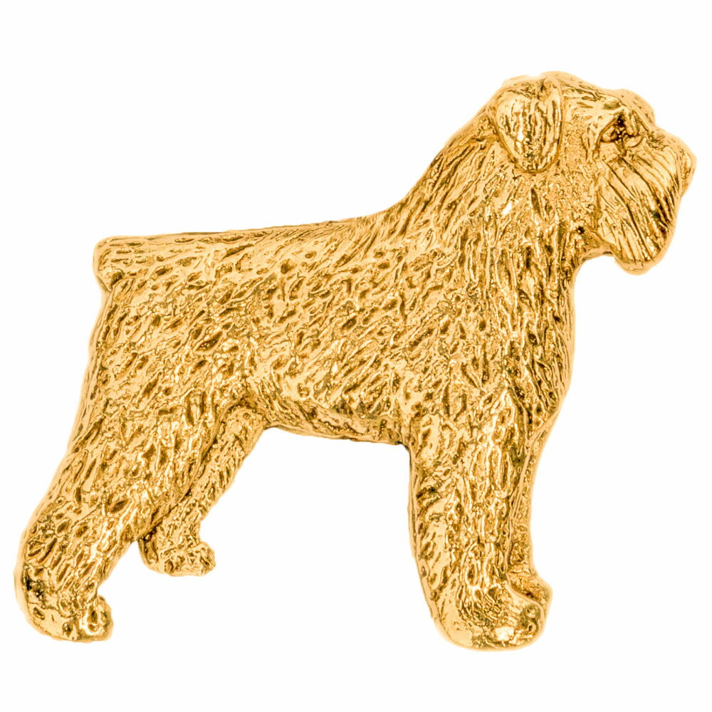 【※要 発送期間 約1〜3ヶ月】 ブービエデフランダース イギリス製 22ct ゴールドプレート アート ドッグ ブローチ コレクション 英国製 犬 グッズ