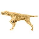 【※要 発送期間 約1〜3ヶ月】 ポインター（イングリッシュポインター） イギリス製 22ct ゴールドプレート アート ドッグ ブローチ コレクション 英国製 犬 グッズ