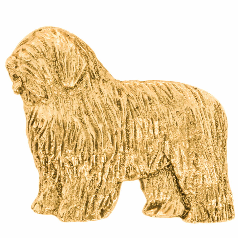【※要 発送期間 約1〜3ヶ月】 ポリッシュローランドシープドッグ イギリス製 22ct ゴールドプレート アート ドッグ ブローチ コレクション 英国製 犬 グッズ
