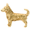 【※要 発送期間 約1〜3ヶ月】 ランカシャーヒーラー イギリス製 22ct ゴールドプレート アート ドッグ ブローチ コレクション 英国製 犬 グッズ