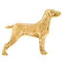 【※要 発送期間 約1~3ヶ月】 ワイマラナー イギリス製 22ct ゴールドプレート アート ドッグ ブローチ コレクション 英国製 犬 グッズ
