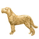 【※要 発送期間 約1〜3ヶ月】 スピノーネイタリアーノ（未断尾） イギリス製 22ct ゴールドプレート アート ドッグ ブローチ コレクション 英国製 犬 グッズ