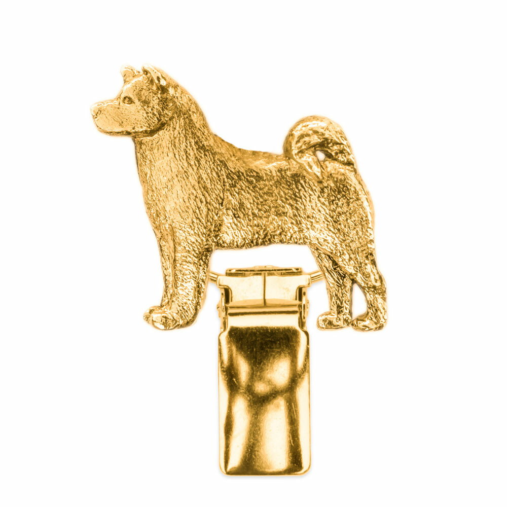 【※要 発送期間 約1〜3ヶ月】 秋田犬 （アキタ イヌ） イギリス製 22ct ゴールドプレート アート ドッ..