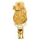 【※要 発送期間 約1〜3ヶ月】 イングリッシュコッカースパニエル（ヘッド） イギリス製 22ct ゴールドプレート アート ドッグ ショー リング クリップ 英国製 犬 グッズ
