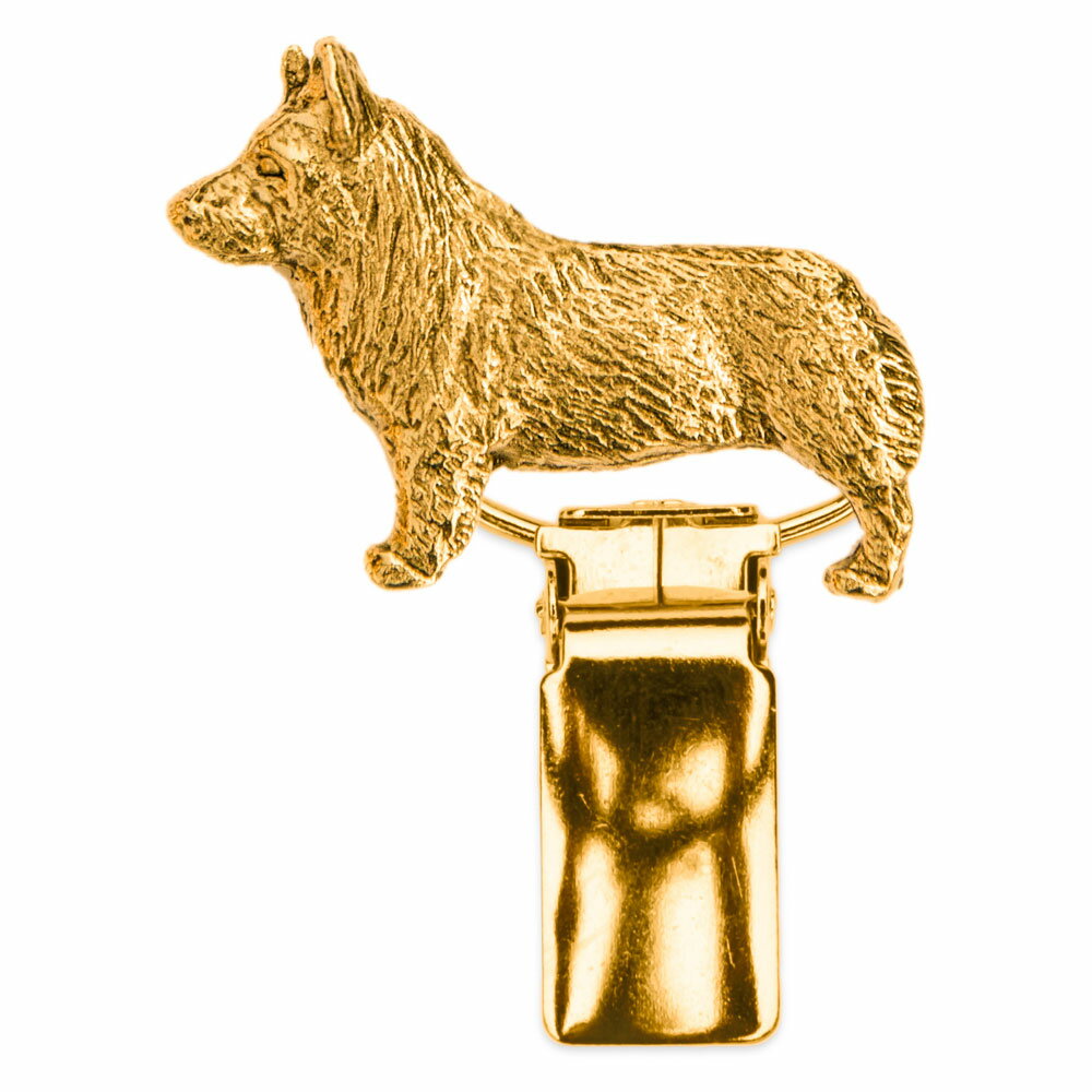 【※要 発送期間 約1〜3ヶ月】 スウェディッシュバルハウンド イギリス製 22ct ゴールドプレート アート ドッグ ショー リング クリップ 英国製 犬 グッズ