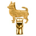 【※要 発送期間 約1〜3ヶ月】 チワワ（スムース） イギリス製 22ct ゴールドプレート アート ドッグ ショー リング クリップ 英国製 犬 グッズ