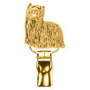 【※要 発送期間 約1〜3ヶ月】 ヨークシャーテリア イギリス製 22ct ゴールドプレート アート ドッグ ショー リング クリップ 英国製 犬 グッズ