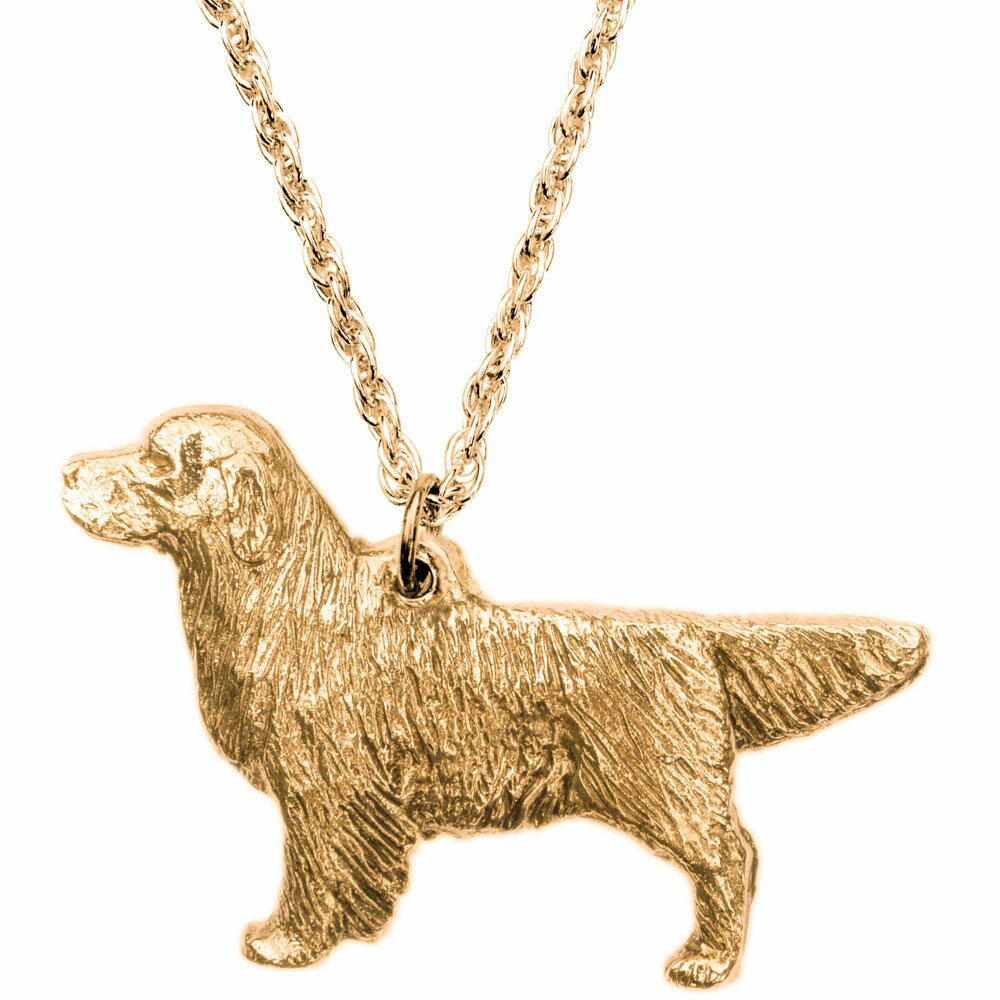 【※要 発送期間 約1〜3ヶ月】 ゴールデンレトリバー イギリス製 アート ドッグ ペンダント ネックレス ..