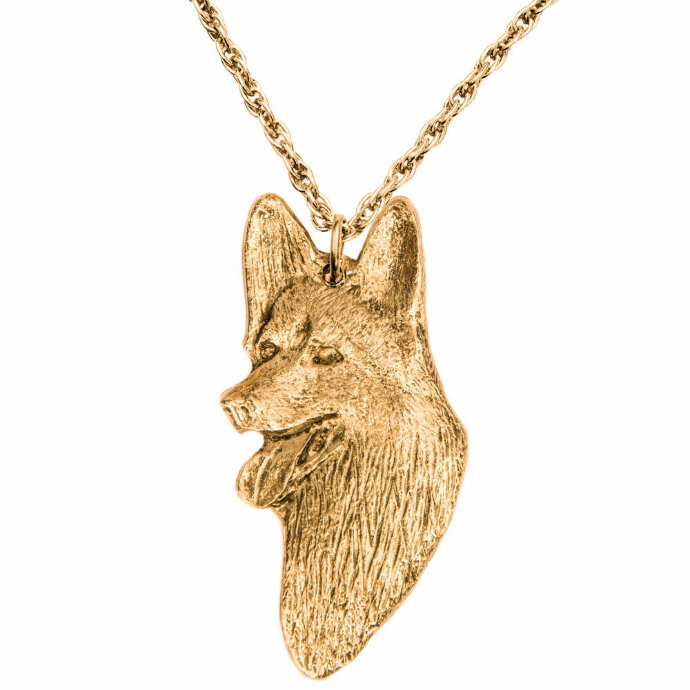 【※要 発送期間 約1〜3ヶ月】 ジャーマンシェパード（ヘッド） イギリス製 アート ドッグ ペンダント ..