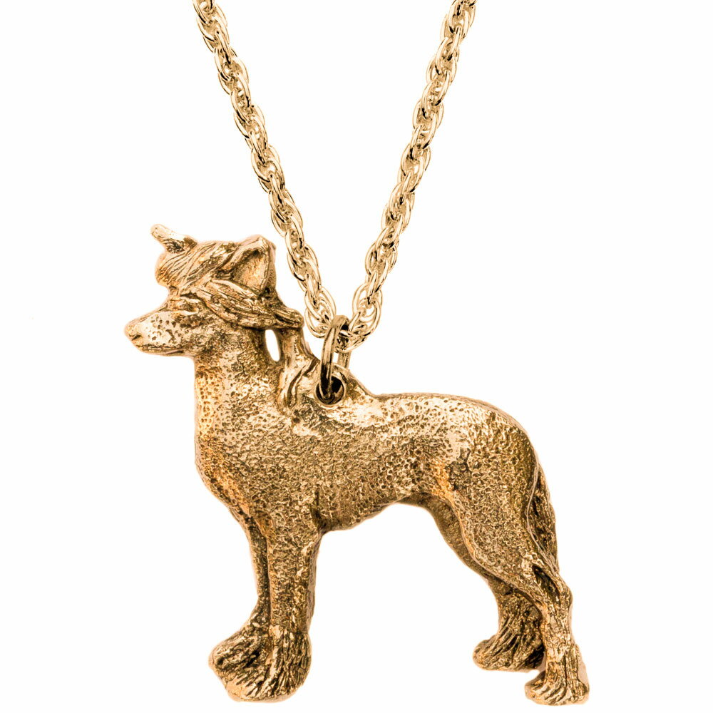 【※要 発送期間 約1〜3ヶ月】 チャイニーズクレステッドドッグ イギリス製 アート ドッグ ペンダント ..