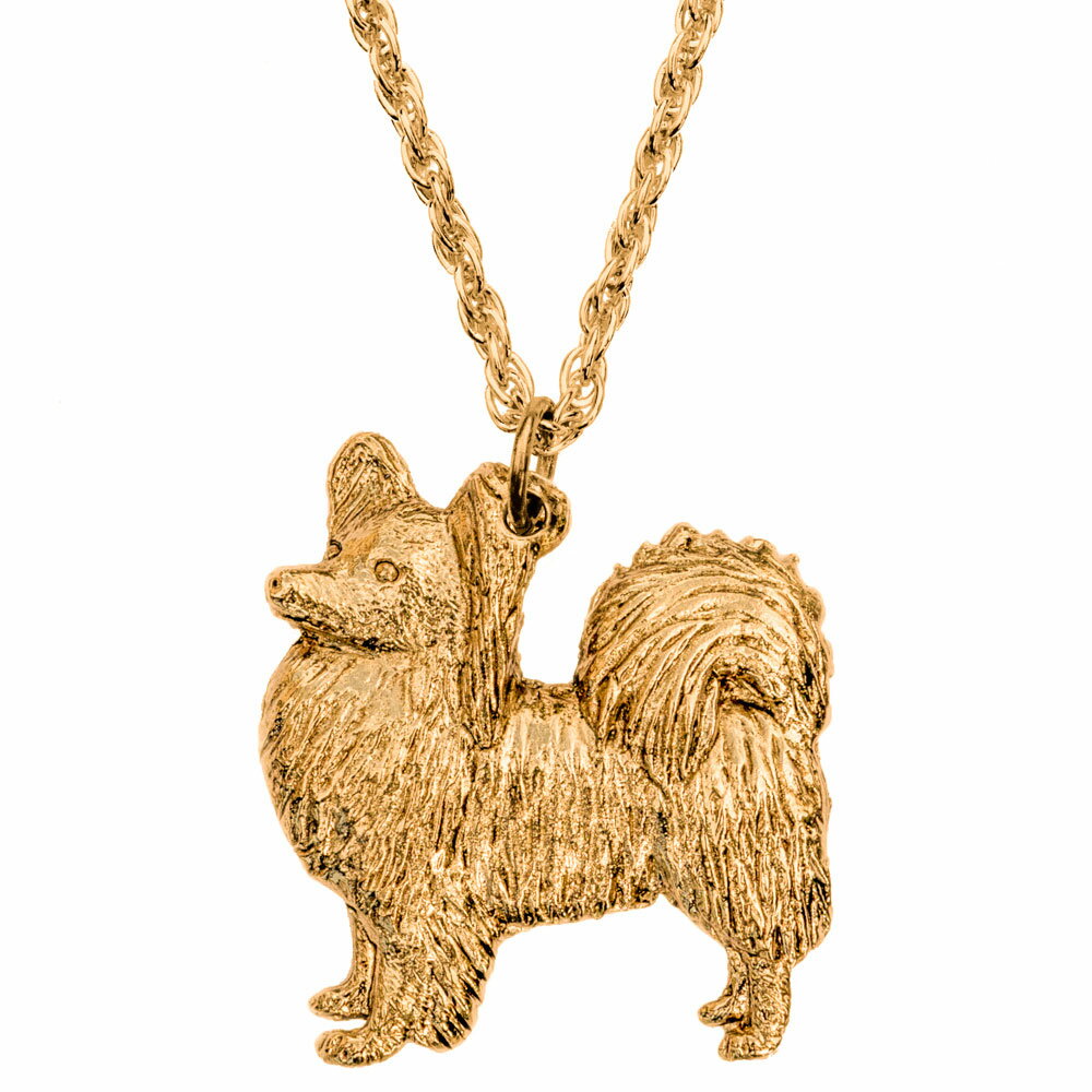 【※要 発送期間 約1〜3ヶ月】 パピヨン イギリス製 アート ドッグ ペンダント ネックレス コレクション 英国製 犬 グッズ