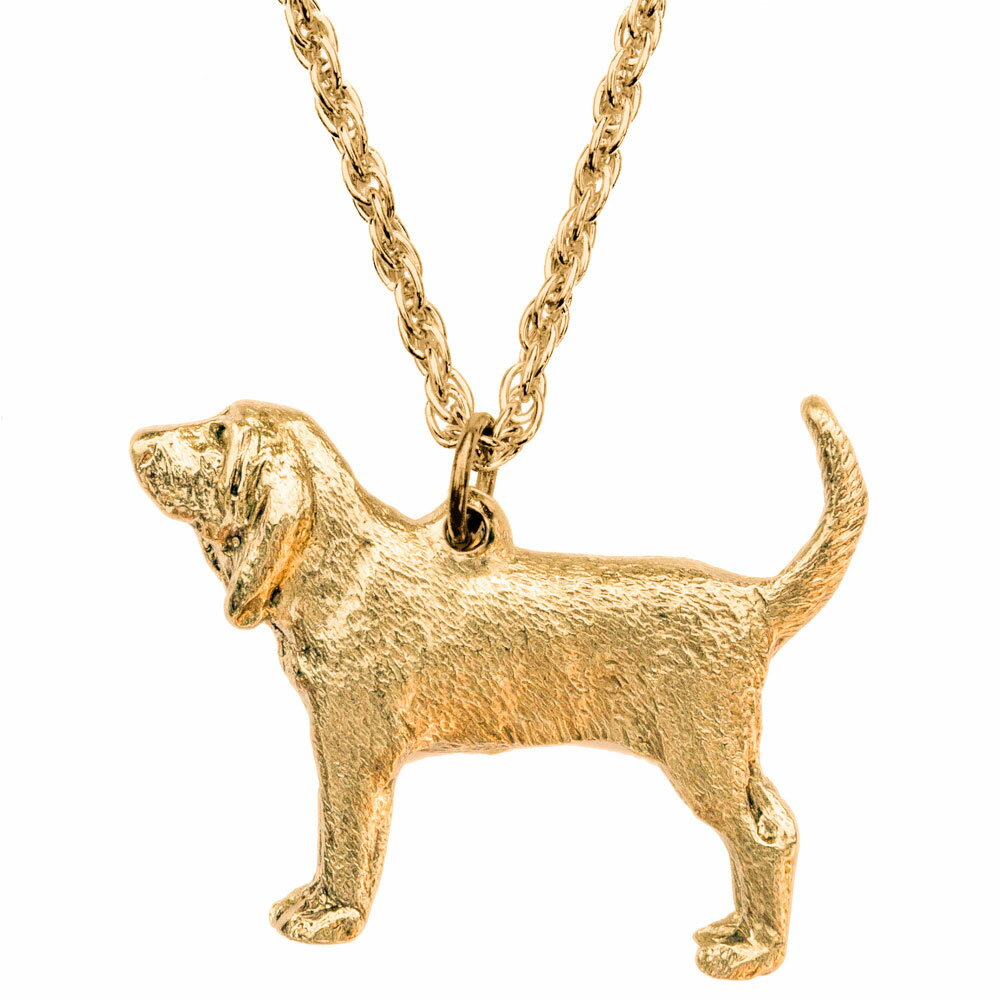 【※要 発送期間 約1〜3ヶ月】 ブラッドハウンド イギリス製 アート ドッグ ペンダント ネックレス コレ..