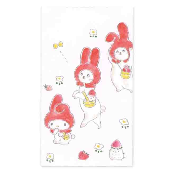 可愛いポチ袋 キャラクターになりきっている、ちょっぴりあやしくてかわいいコムギアニマルたちが、甘～いスィーツの世界で楽しんでいるスィーツシリーズです。 裏面にもイラスト入り。 ■サイズ：115×65mm ■5枚入 ◇メール便対応個数：最大40個トコロコムギ×サンリオぽち袋 マイメロディ